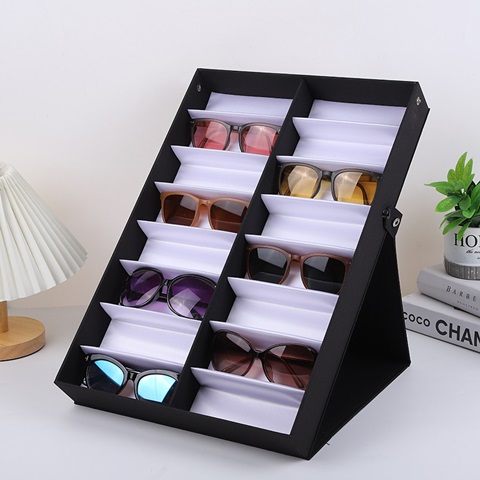 1X Black & White Sunglasses Display Tray Case 16 Pairs Holder - Click Image to Close
