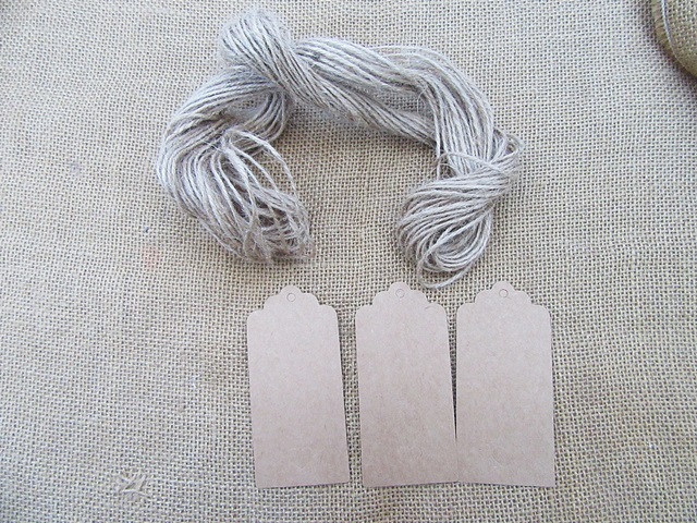 120 Kraft Paper Price Tags/Labels With Tie-on String