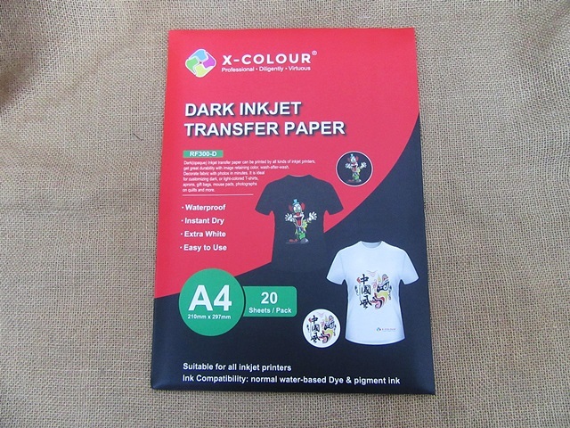 20Pcs T-Shirt Print Iron On Heat Press Dark Inkjet Transfer