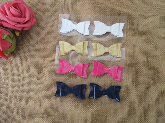 6Sheet x 8Pc Mini Pleather Bows DIY Paper Scrapbooking Craft - Click Image to Close