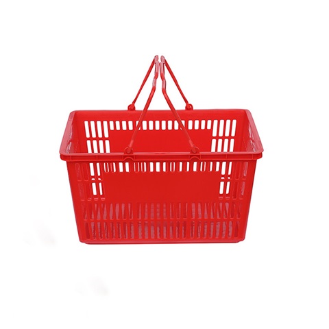 5Pcs Red Plastic Convenient Shopping Baskets 38x25x20.5cm - Click Image to Close