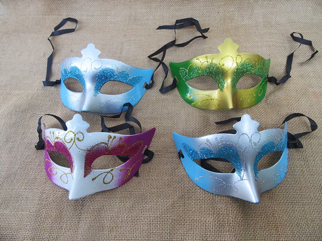 6Pcs Glitter Dress-up Masks Costume Mask Party favor - Click Image to Close