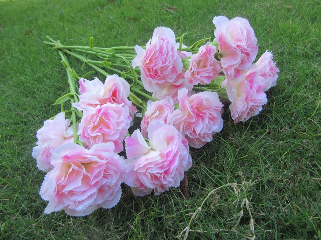 6Pcs Carnation Artificial Flower Home Decoration - Light Pink - Click Image to Close