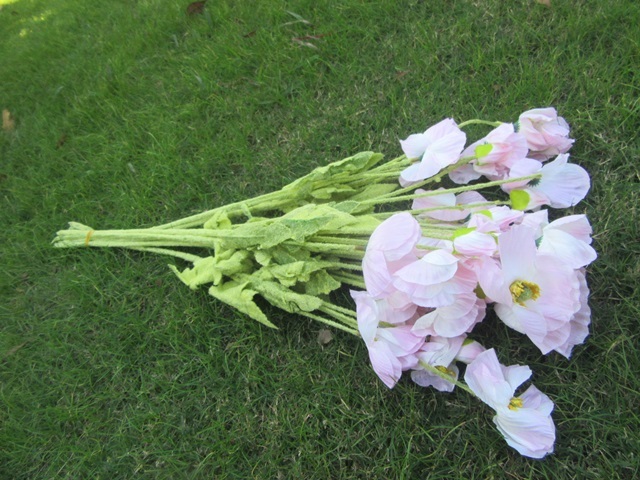 10Pcs Corn Poppy Artificial Flower Home Decoration - LIGHT PINK 10Pcs Corn Poppy Artificial Flower Home Decoration - LIGHT PINK