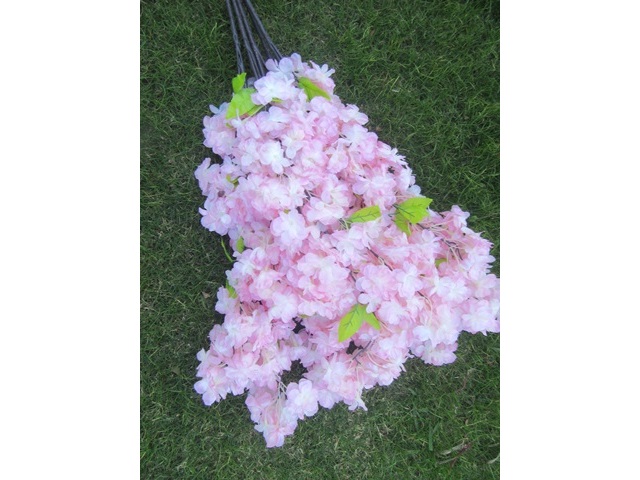 6Branch x 4Heads Cherry Blossom Sakura Artificial Flower Decor - Click Image to Close