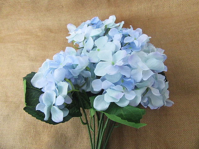 5Pc x 9 Head Artificial Hydrangea Flower Arrangement Wedding - Click Image to Close