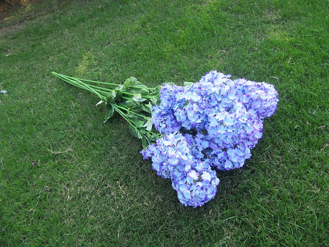 6Pcs Purple Artificial Hydrangea Flower Arrangement Home Wedding - Click Image to Close