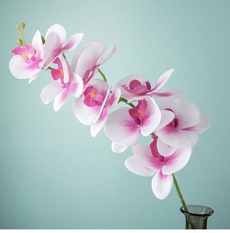 2Pcs White Artificial Moth Orchids Flower Arrangement Home Decor - Click Image to Close