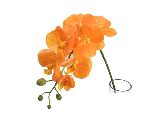 2Pcs Orange Artificial Moth Orchids Flower Arrangement Home Deco 2Pcs Orange Artificial Moth Orchids Flower Arrangement Home Deco