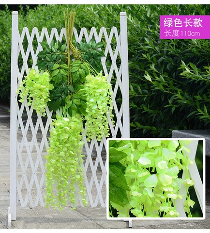 12Pc Green Artificial Silk Hanging Flower Garland Vine Wisteria - Click Image to Close