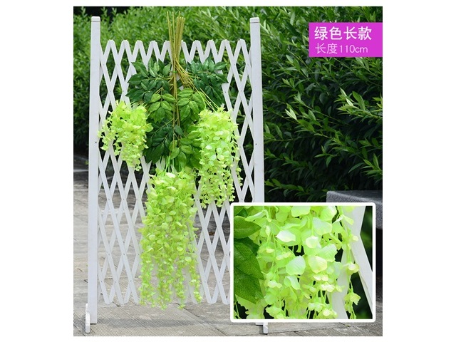 12Pc Green Artificial Silk Hanging Flower Garland Vine Wisteria - Click Image to Close