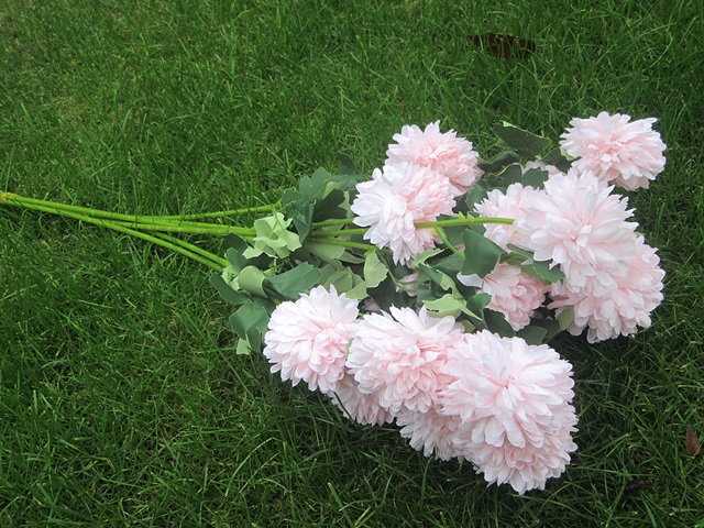 6Pcs Pink Chrysanthemum Artificial Flower Wedding Bouquet Party - Click Image to Close