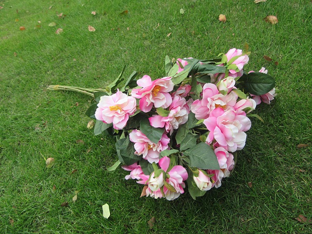 6Pcs Pink Camellia Artificial Flower Party Home Decor - Click Image to Close