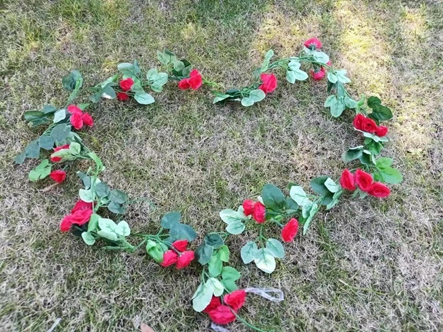 6Pcs 36 Flower Head Artificial Red Peony Leaf Garland Vine Strin