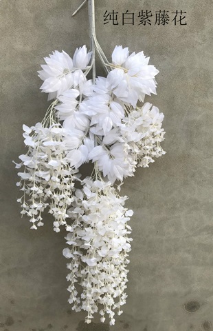 12Pc White Artificial Silk Hanging Flower Garland Vine Banyan - Click Image to Close