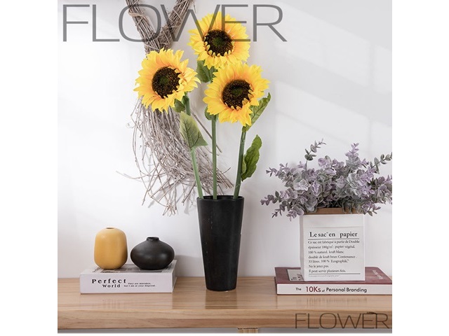 4Pcs Artificial Sun Flower Home Garden Decoration 110cm Long - Click Image to Close