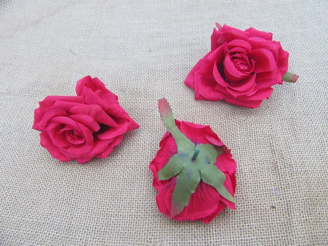 30Pcs Red Artificial Rose Flower Head Buds Embellishment DIY - Click Image to Close