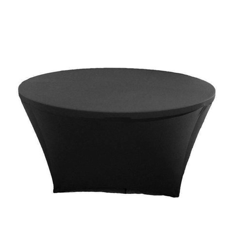 1Pc Stretch Spandex Table Cloth Round Protector Cover BLACK - Click Image to Close