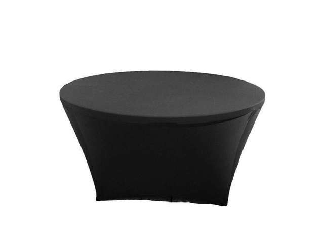 1Pc Stretch Spandex Table Cloth Round Protector Cover BLACK - Click Image to Close