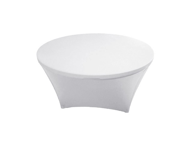 1Pc Stretch Spandex Table Cloth Round Protector Cover WHITE