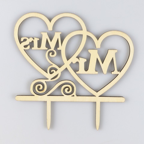 1Pc Mr & Mrs Insert Cake Topper Decoration Wedding Party Supplie - Click Image to Close
