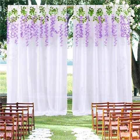 1X White Gauze Wedding Party Backdrop Curtain Drapes Background - Click Image to Close