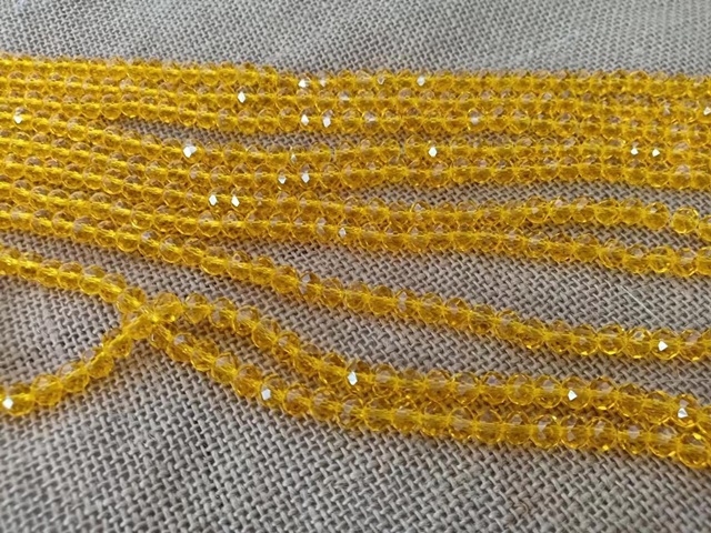 10Strand x 68Pcs Yellow Faceted Crystal Beads 8mm - Click Image to Close