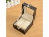 1Pc Black Watch Storage 2 Compartment Display Case 1Pc Black Watch Storage 2 Compartment Display Case