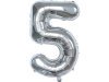 6Pcs Silver Numbers 5 Air-Filled Foil Balloons Party Decor 6Pcs Silver Numbers 5 Air-Filled Foil Balloons Party Decor