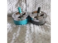 1Pc Modern Plain Press Bucket Ashtray Tin Holder Random Color
