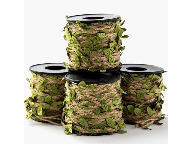 6Roll X 9.5M Burlap Rope Hemp Cord Thread Jute String w/Green Le