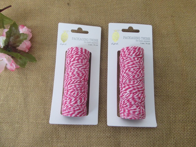 6Roll x 50Yds Pink White Cotton Bakers Twine String Cord Rope