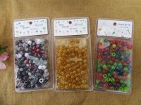 6Sheet x 180Pcs Pony Beads Hair Beads 12mm Dia Retail Pack Mixed