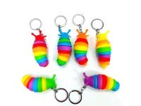 10Pc Funny Flexible Stress Relief Slug Keyring Key Chain 10Pc Funny Flexible Stress Relief Slug Keyring Key Chain
