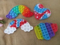 6Pc Funny Push Pop Bubble Fidget Toy Pop It Game Assorted