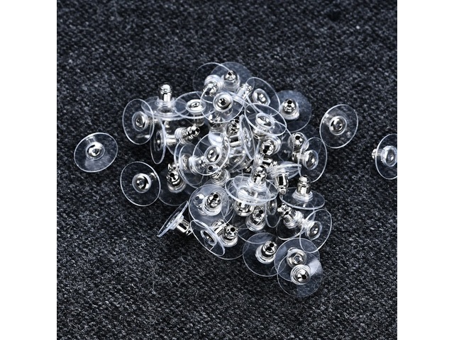 1000 Silver Plated Earring Back Stoppers Finding 10x6mm