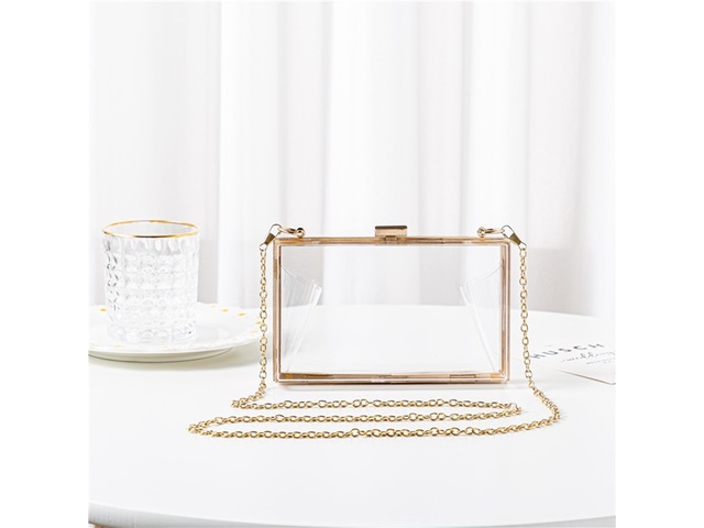 1Pc Acrylic Bridal Transparent Clear Women Clutch Purse Bag