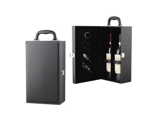Black PU Leather Vintage Wine Champagne Bottle Holder Gift Case Black PU Leather Vintage Wine Champagne Bottle Holder Gift Case
