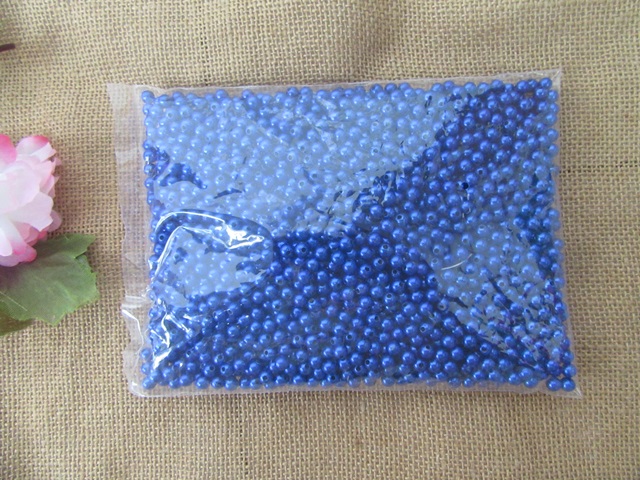 2500 Loyal Blue Round Simulate Pearl Loose Beads 6mm - Click Image to Close