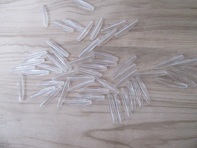 500g (870cs) Clear Faux Rice Beads Loose Beads 6x27mm