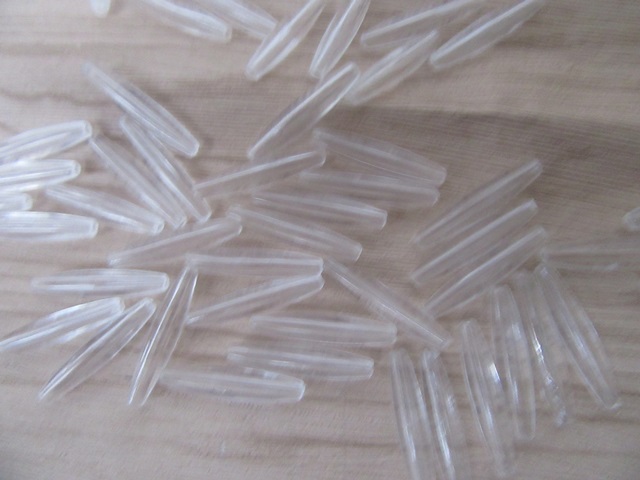500g (1150Pcs) Clear Faux Rice Beads Loose Beads 6x18mm - Click Image to Close