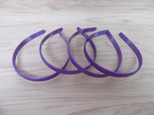 20X Purple Headbands Hair Clips Craft for DIY 12MM - Click Image to Close