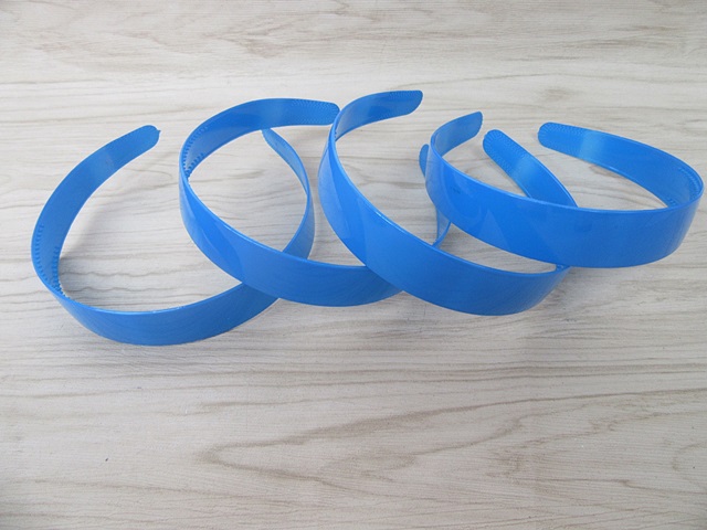 20X New Blue Plastic Headbands Jewelry Finding 25mm Wide - Click Image to Close