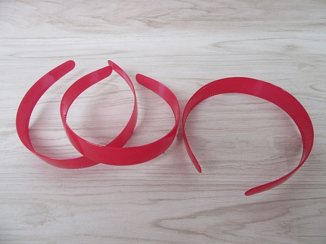 20X New Red Plastic Headbands Jewelry Finding 25mm Wide