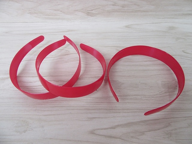 20X New Red Plastic Headbands Jewelry Finding 25mm Wide - Click Image to Close