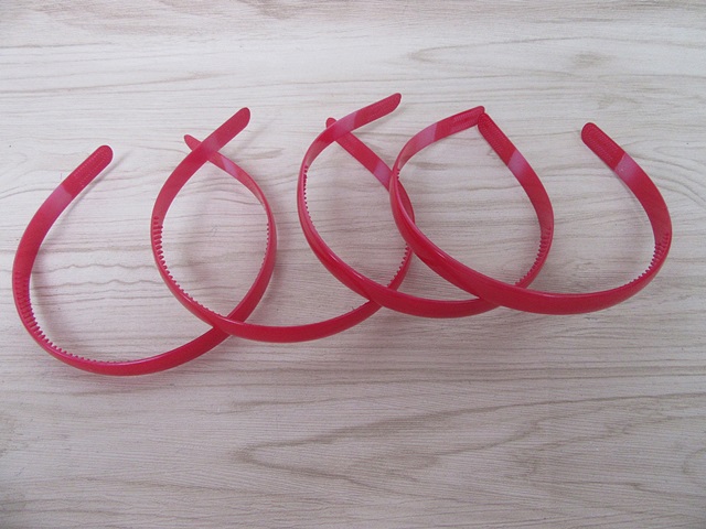 20Pcs Red Headbands Hair Clips Craft for DIY 12MM - Click Image to Close