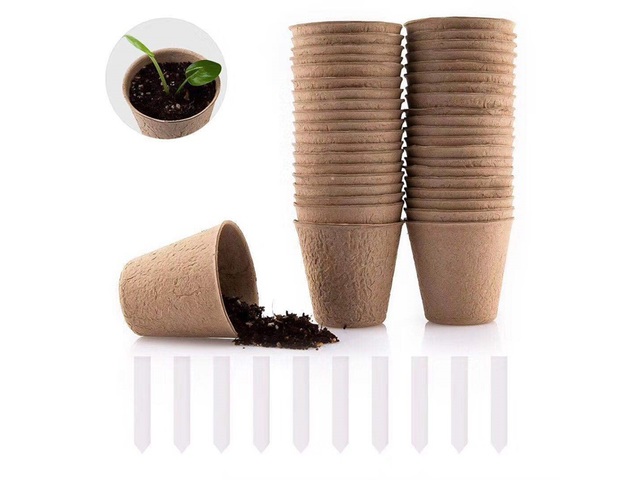 1Set 45Cups Biodegradable Paper Pulp Seedling Cups Garden 1Set 45Cups Biodegradable Paper Pulp Seedling Cups Garden