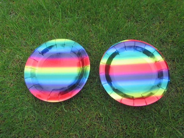 6Packs x 10Pcs Metallic Rainbow Birthday Party Paper Plates Dish - Click Image to Close