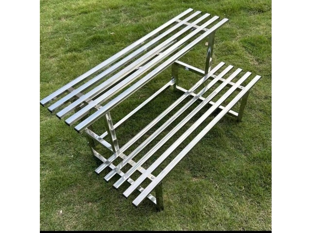 2 Tier Garden Metal Steel Pots Plant Stand Rack Shelves
