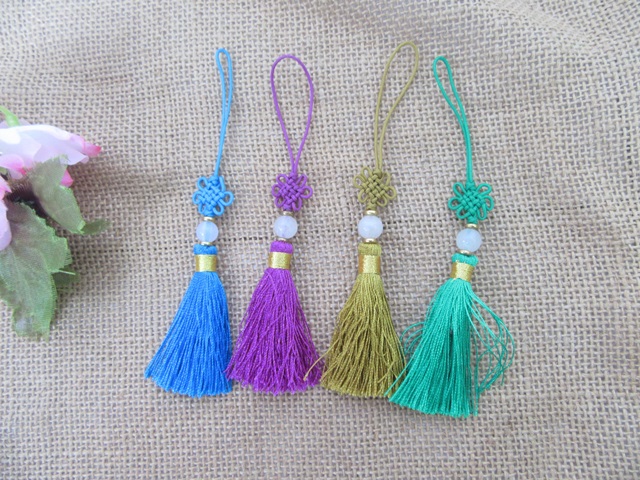 20Pcs Chinese Knot Beads Tassel Fringe Pendant DIY Jewelry Craft - Click Image to Close